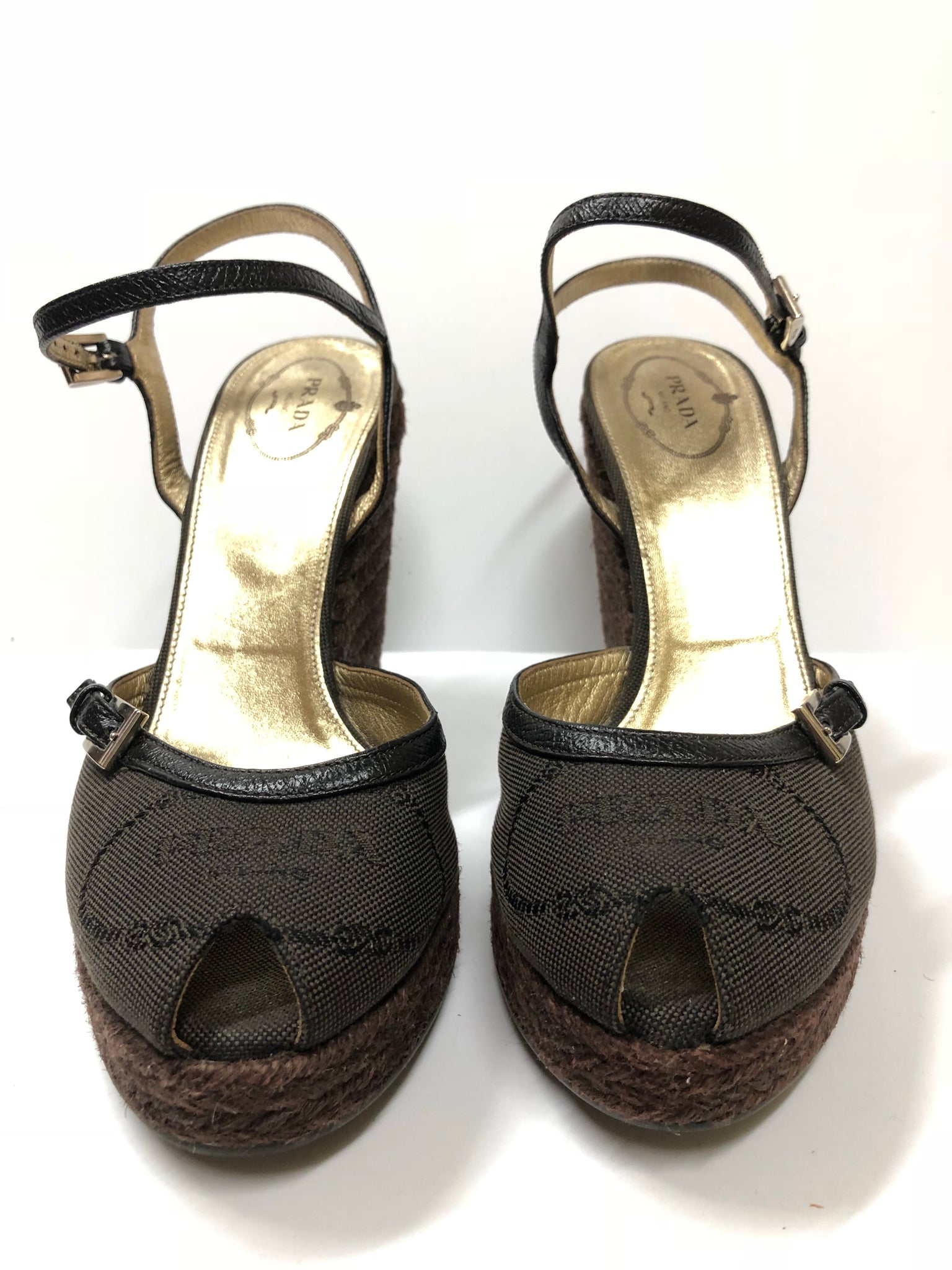 prada logo jacquard sandals