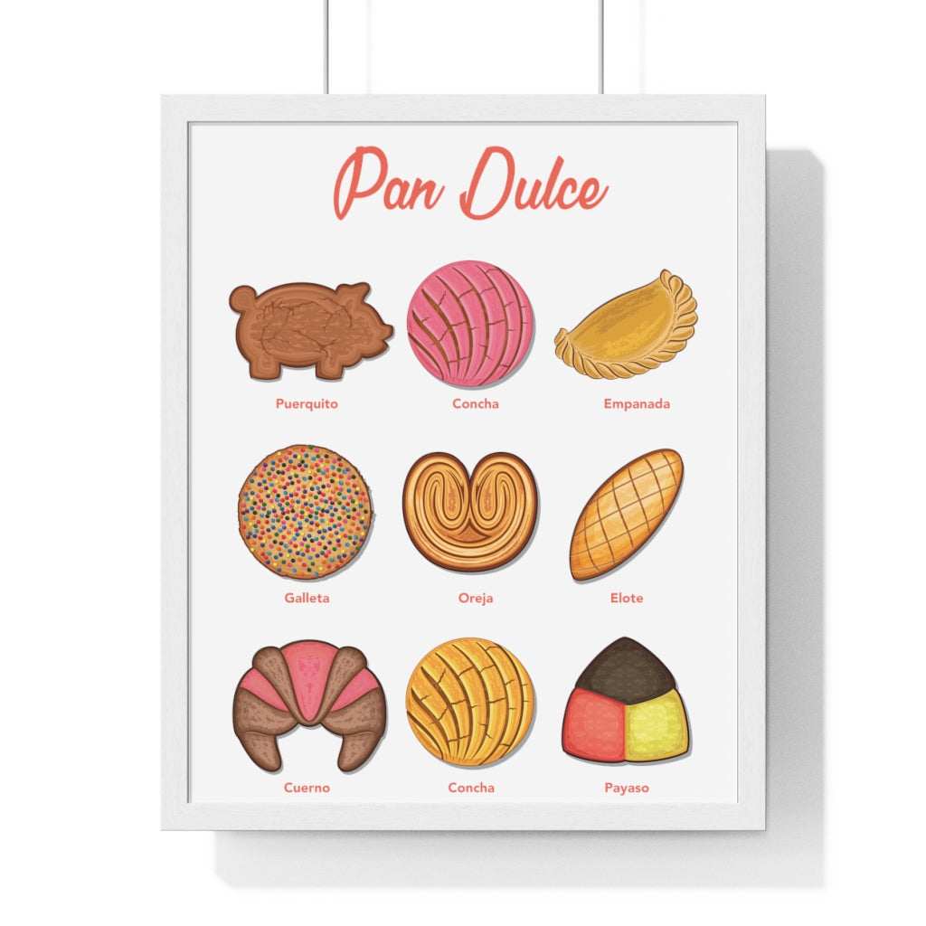 Pan Dulce Chart Premium Framed Vertical Poster CasaQ