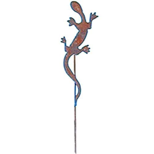 Wrought Iron Salamander Rusted Garden Stake 35 Inches 3631