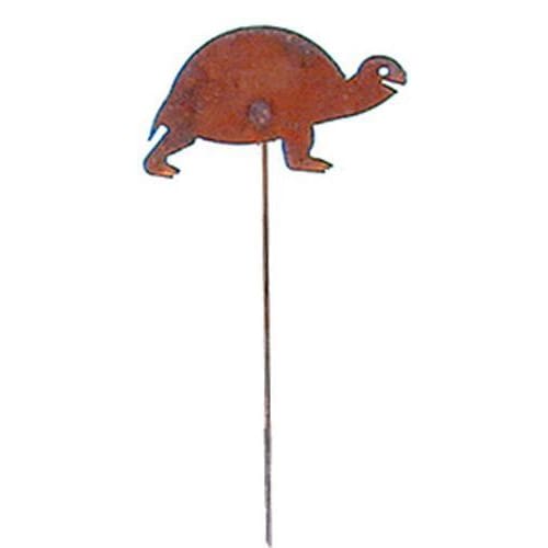 Wrought Iron Turtle Rusted Garden Stake 35 Inches 9807
