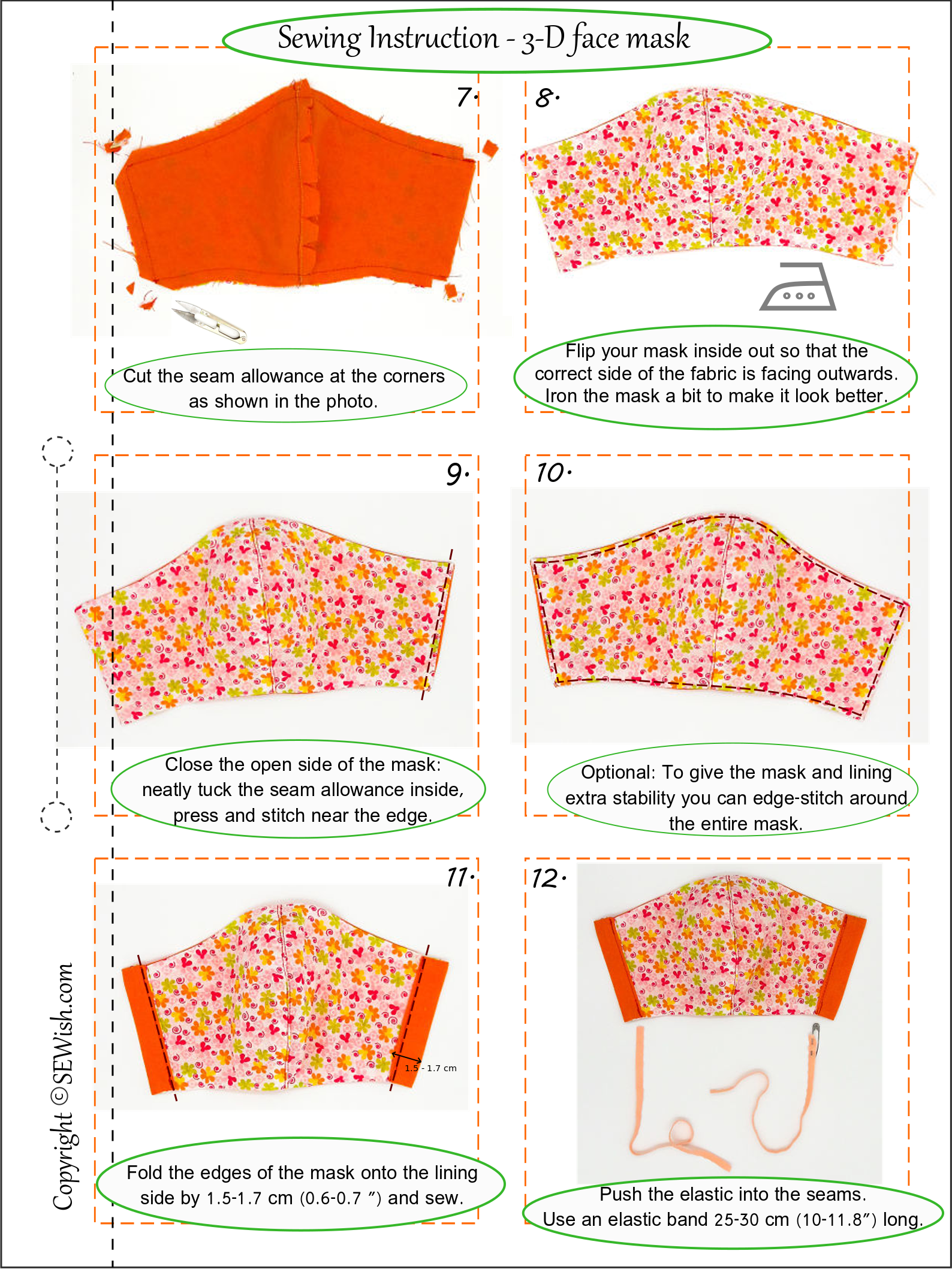 how to sew face mask instruction