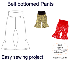 Flared Pants Baby Sewing Patterns, Sizes 0 Month-6 YEARS – SEWish