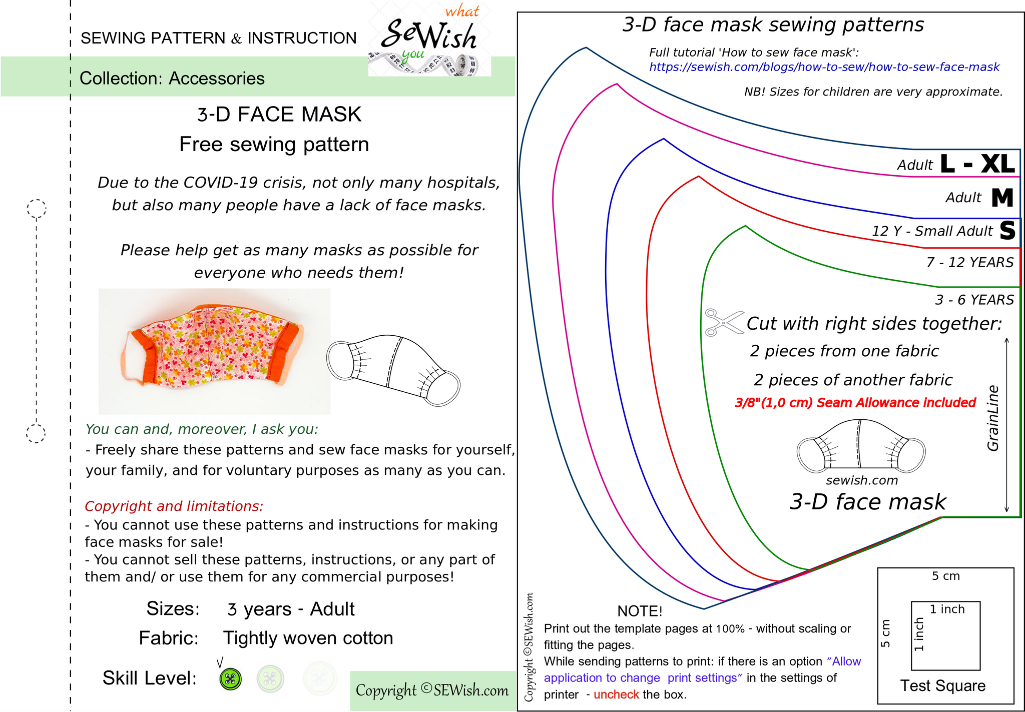 Template Free Printable Face Mask Pattern