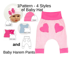 baby harem pants sewing pattern, baby hats patterns pdf, easy sewing project for beginner