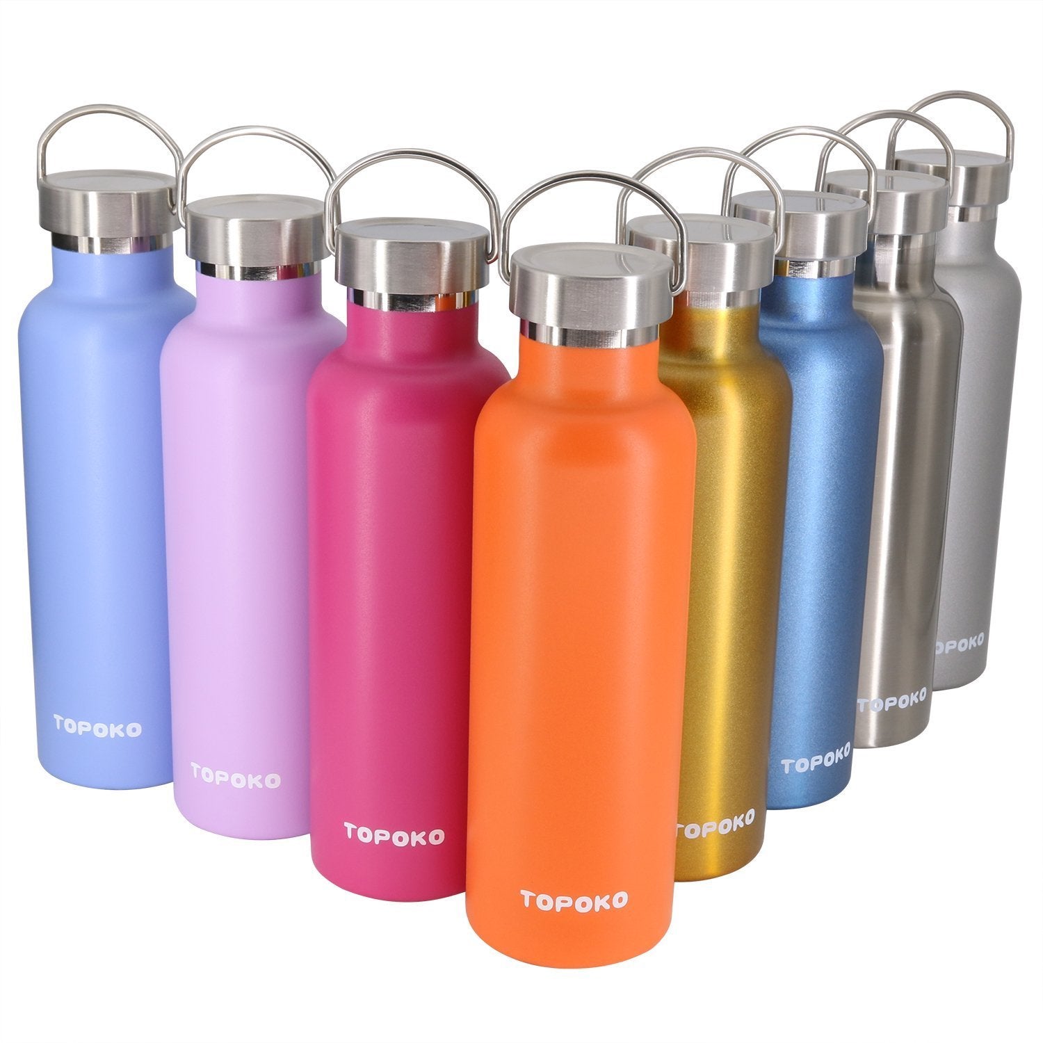 Topoko 25 Oz Stainless Steel Vacuum Insulated Water Bottle Leak Proof