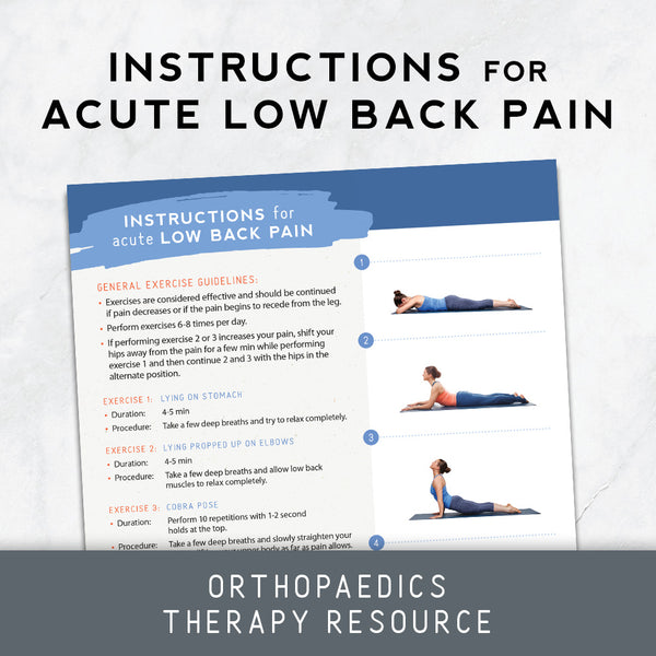 Instructions for Acute Low Back Pain – Therapy Insights