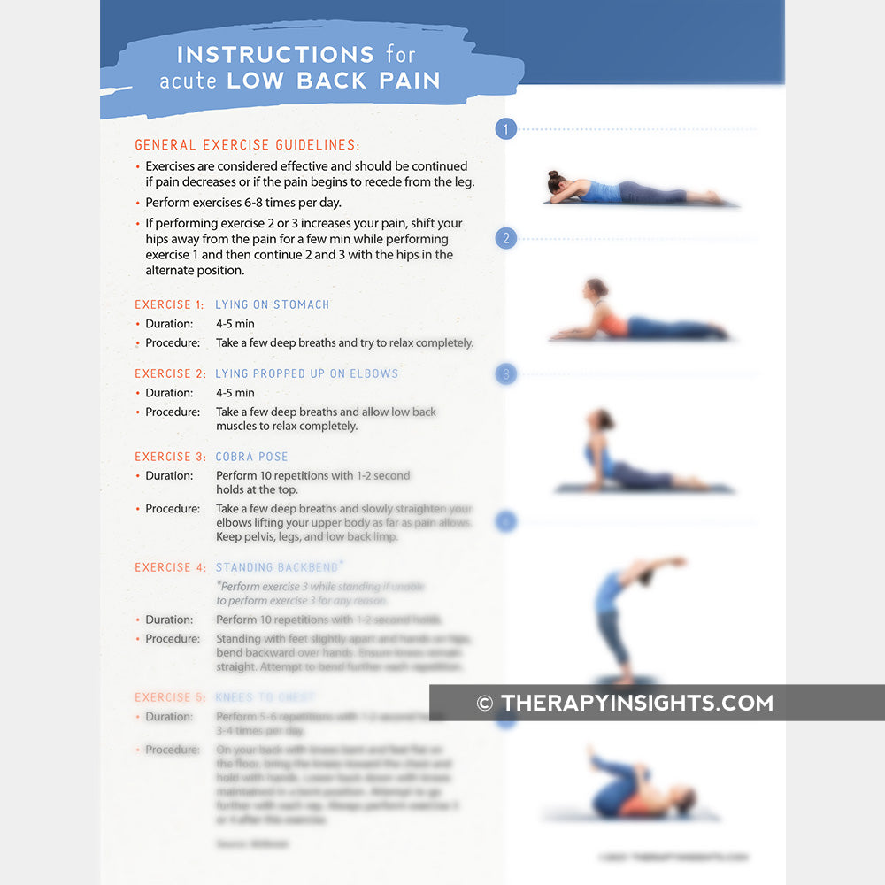 Instructions for Acute Low Back Pain – Therapy Insights