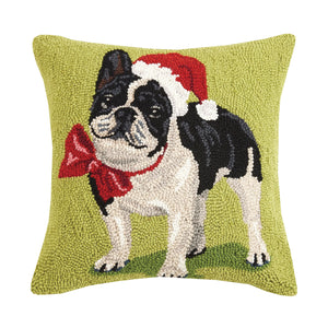 frenchie christmas pillow