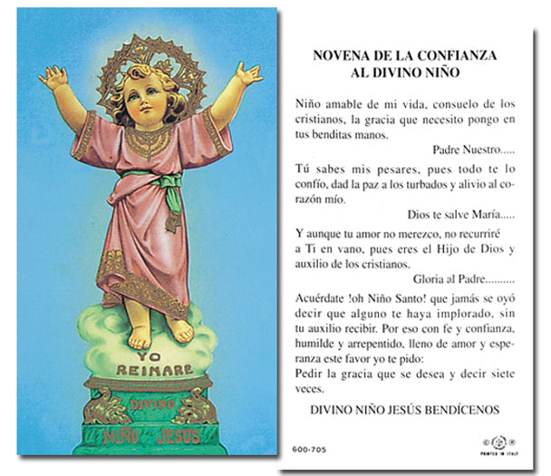 100 Pack Divino Nino Novena Confianza Holy Card Faithshop Com.