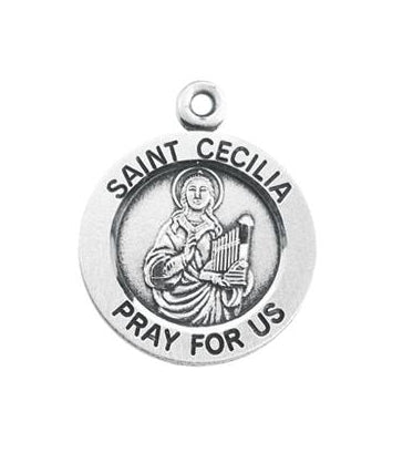 st cecilia medal sterling silver