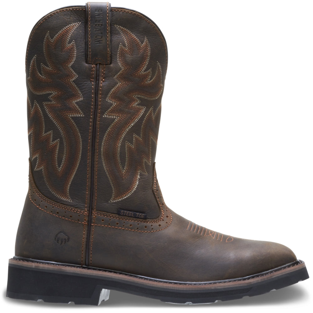 wolverine men's rancher square toe work boots