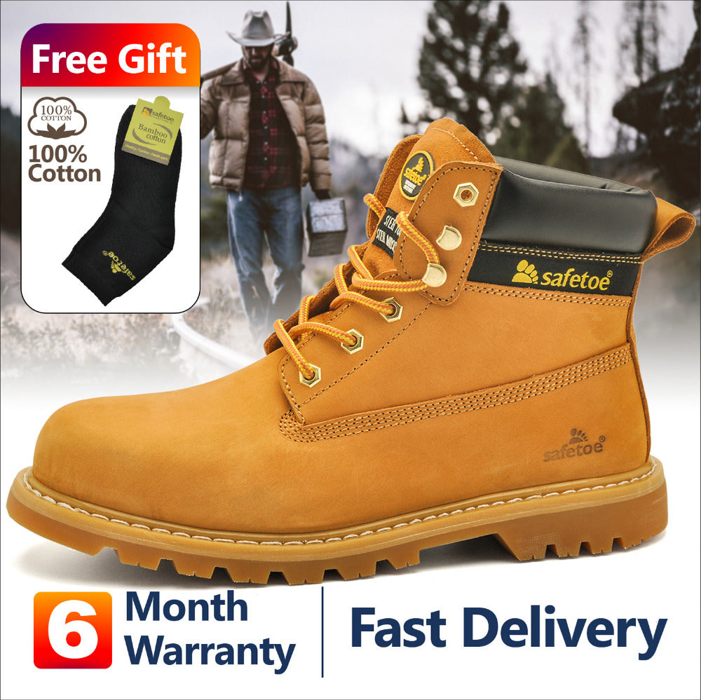 yellow steel toe boots