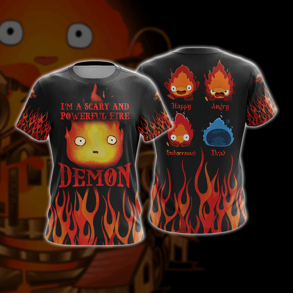 Howl's Moving Castle Calcifer Fire Demon Unisex 3D T-shirt - WackyTee