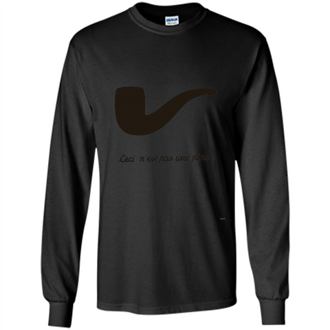 Ceci N'est Pas Une Pipe T-Shirt Black / S LS Ultra Cotton Tshirt - WackyTee