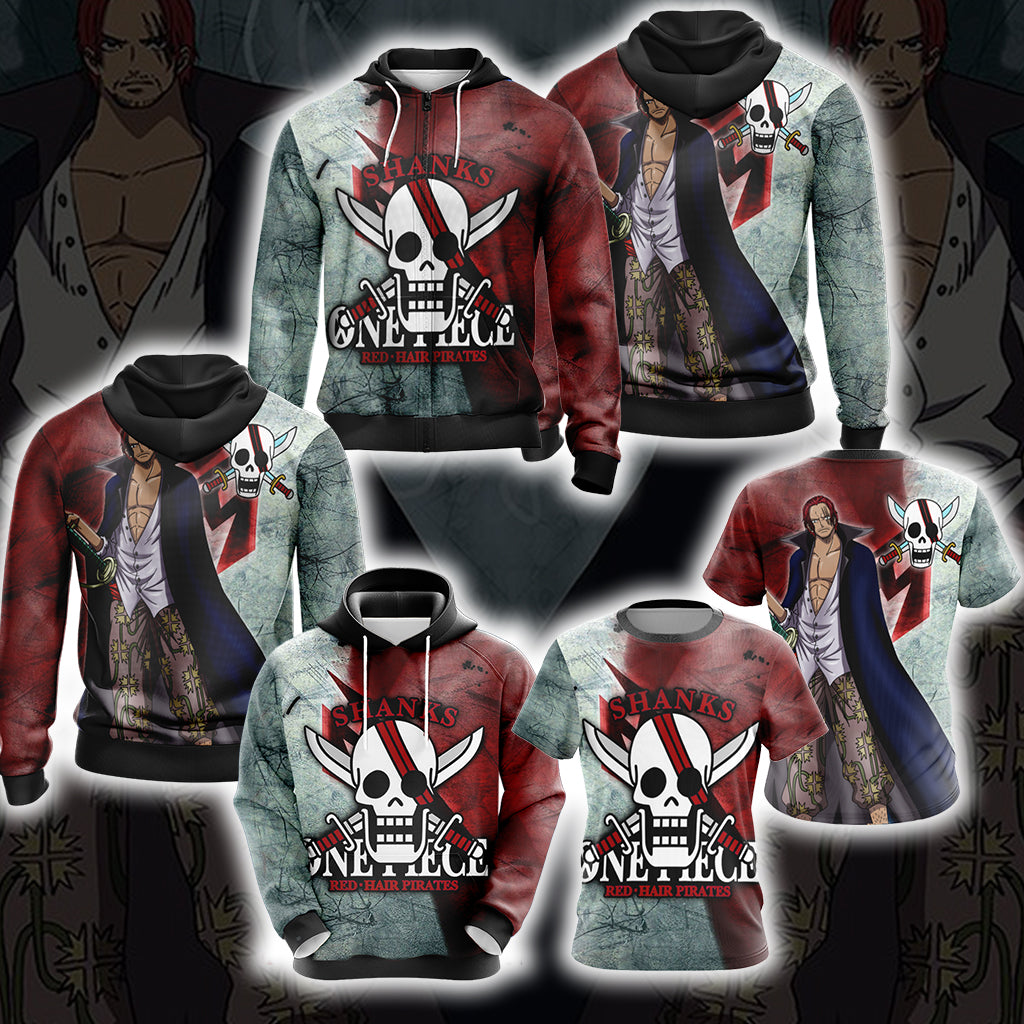 One Piece Shanks Unisex Zip Up Hoodie Amzshopi