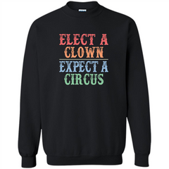 Elect A Clown - Expect A Circus - Anti-Trump T-shirt Printed Crewneck Pullover Sweatshirt 8 oz - WackyTee