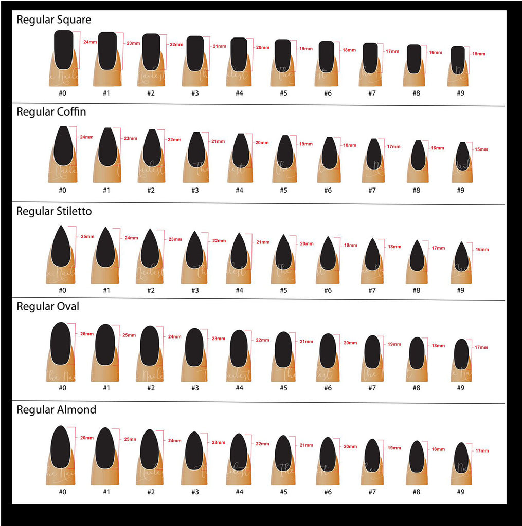 Size Chart For Press On Nails