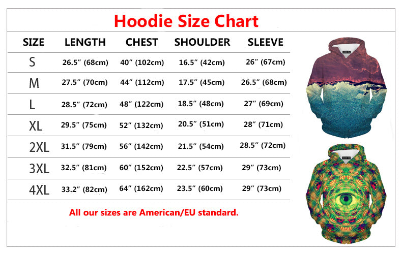 hoodie size chart us - Haval