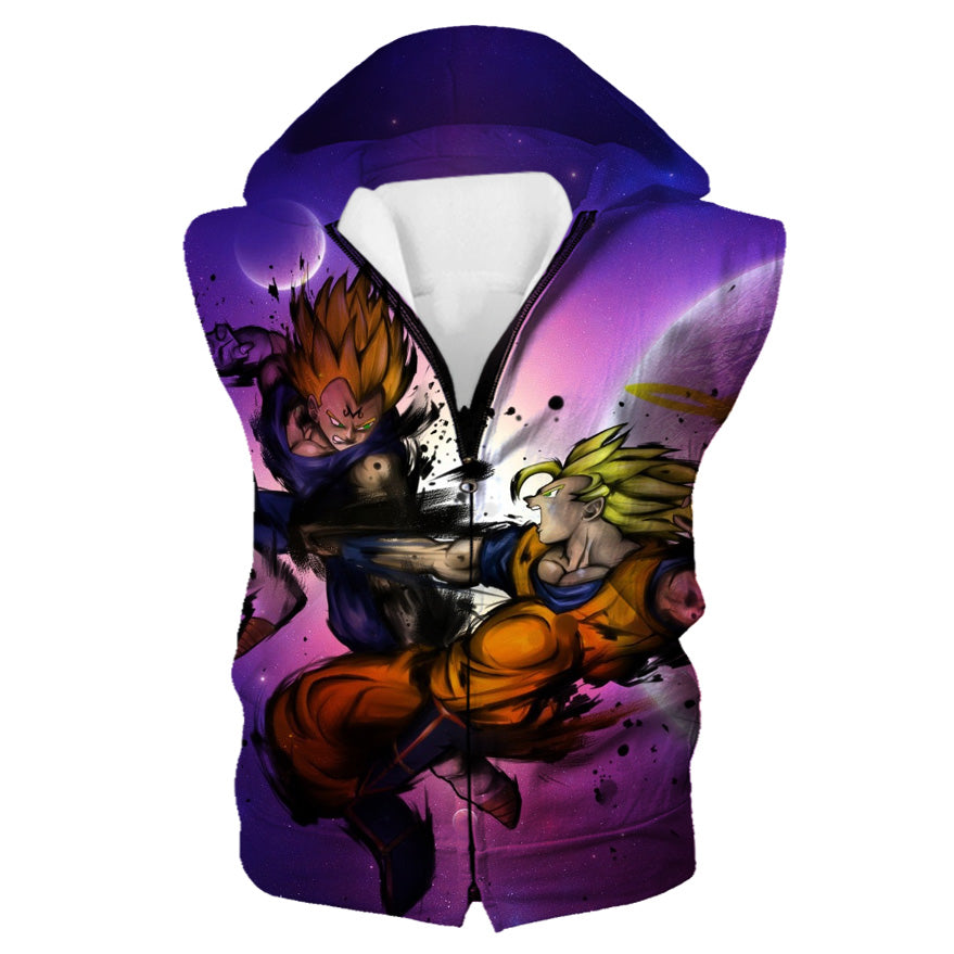 Online dragon ball z goku vs vegeta t shirt men velvet