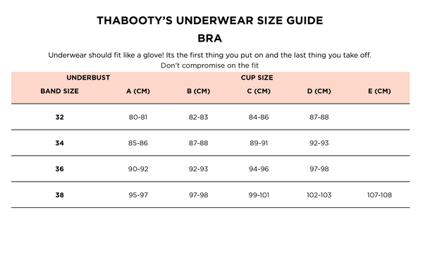 Thabooty's Bra Size Guide