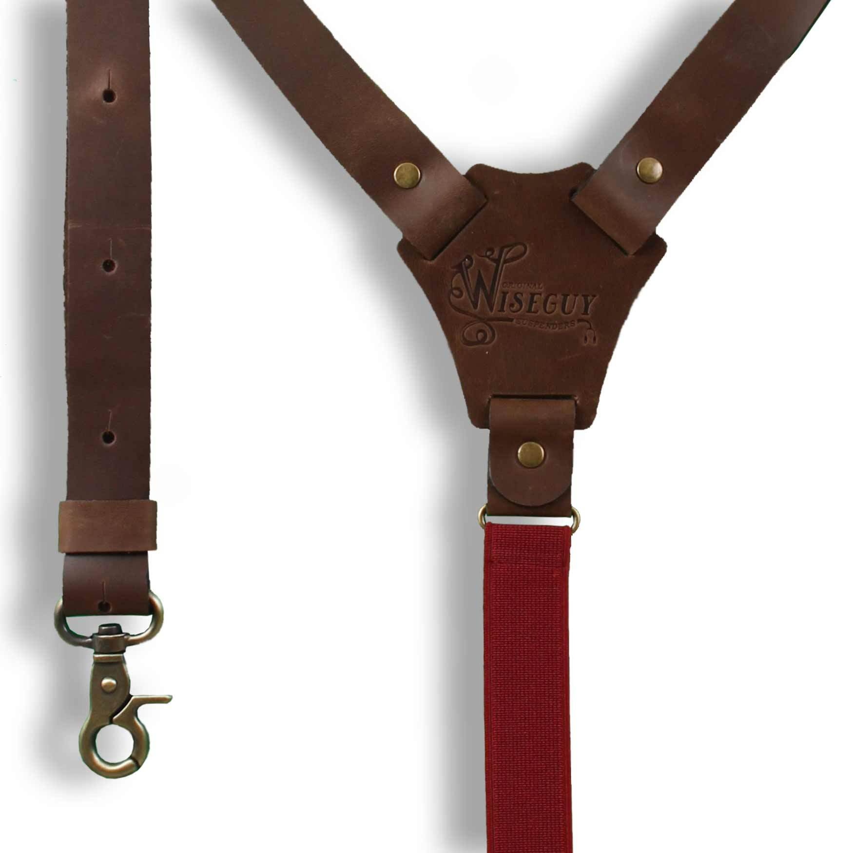 Suspenders Slim Brown Leather Flex