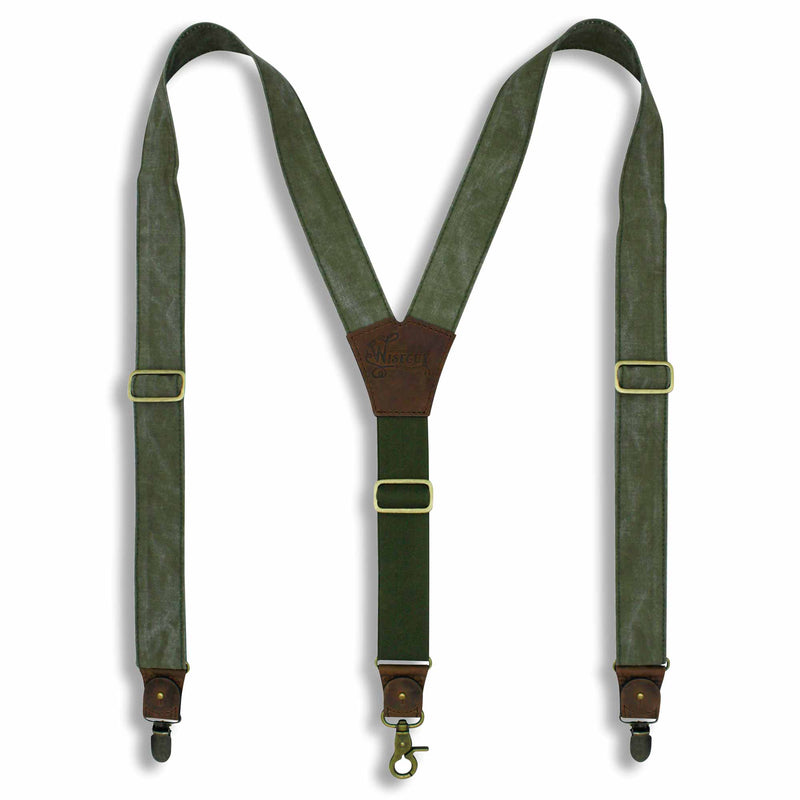 Suspenders Wide Army Green Denim | Wiseguy Original