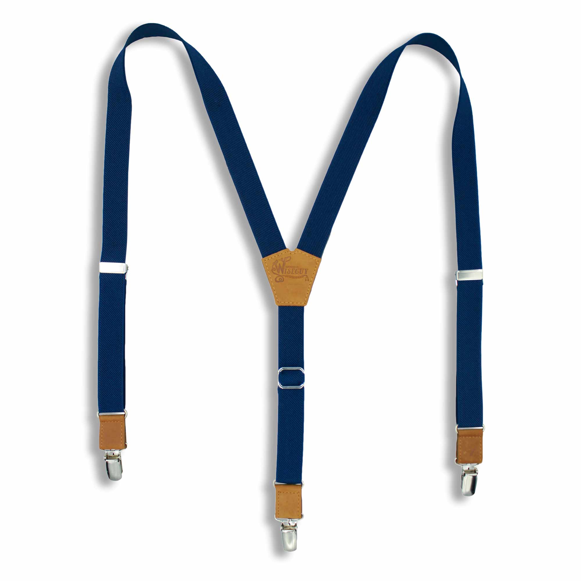 Suspenders Wide Navy Blue Elastic | Wiseguy Original