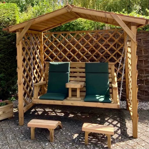 apex luxury wooden garden swing seat