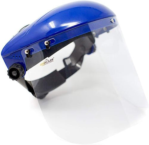 Safety Headgear with Clear Polycarbonate Face Shield, Blue