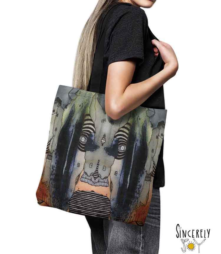 Tote Bag Mixed Media Art 'Source 1' - Sincerely Joy