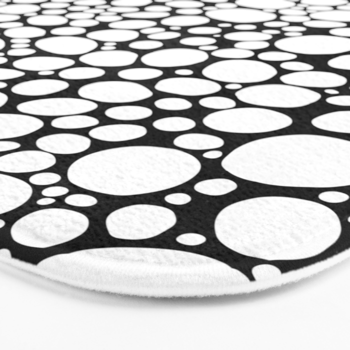 Bath Mat Black And White Bubbles Sincerely Joy