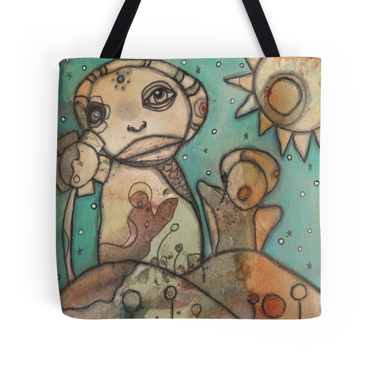 Tote Bag Mixed Media Art 'Garden Party painted by C.Cambrea featured in  Haute Handbags - Castle of Joy