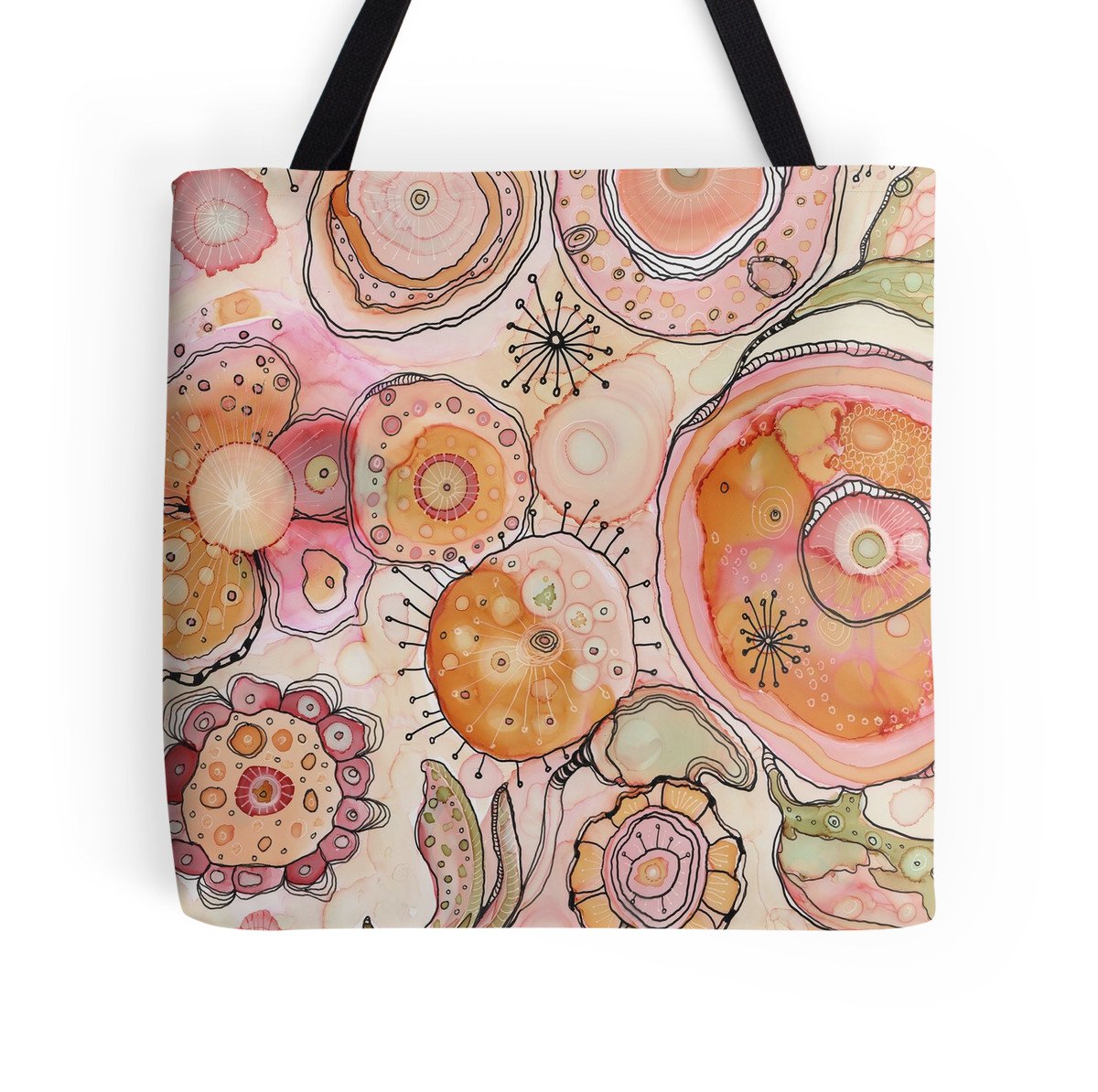 Tote Bag Mixed Media Art 'Garden Party painted by C.Cambrea featured in  Haute Handbags - Sincerely Joy