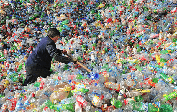 mountains of plastic bottles