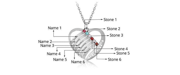 Crystal6 Stone Birthstone Necklace