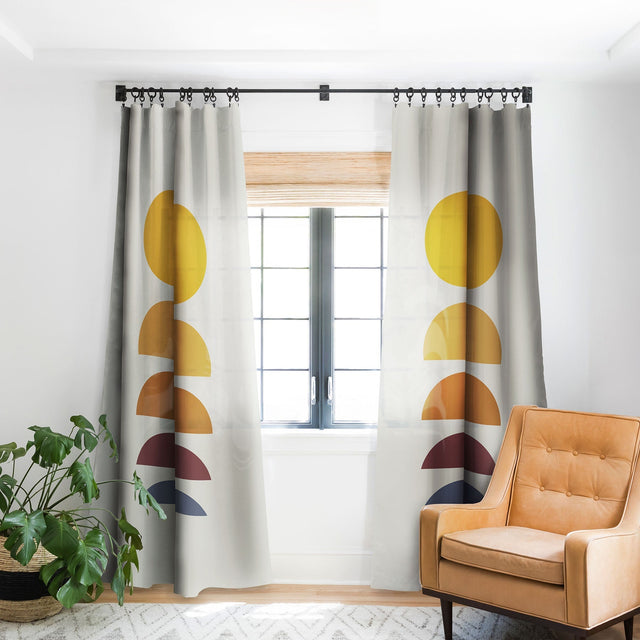 Yellow Mid Century Modern Curtains for Living Room Darkening