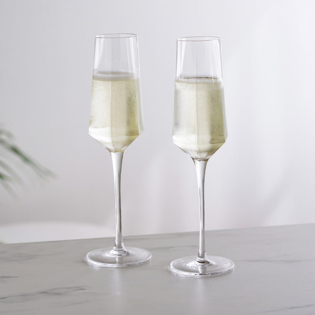 Twine Starlight Stemless Champagne Glasses, Set of 2 18 oz Festive