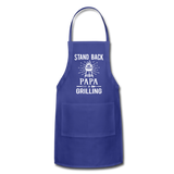 Stand Back Papa Is Grilling Adjustable Apron - royal blue