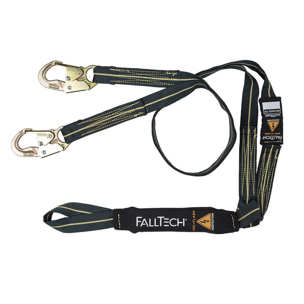 FallTech 82423L 6' Arc Flash Energy Absorbing Lanyard, Single-Leg with Choke-loop with Steel Rebar Hook