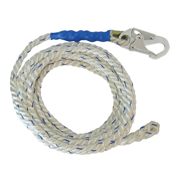 Protecta Rope Lifeline with Snap Hook at One End - 50 ft.