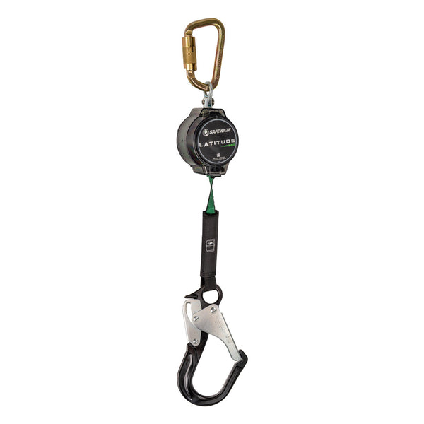 Safewaze 6' Web Retractable with Steel Rebar Hook & Aluminum Carabiner -  Rock-N-Rescue