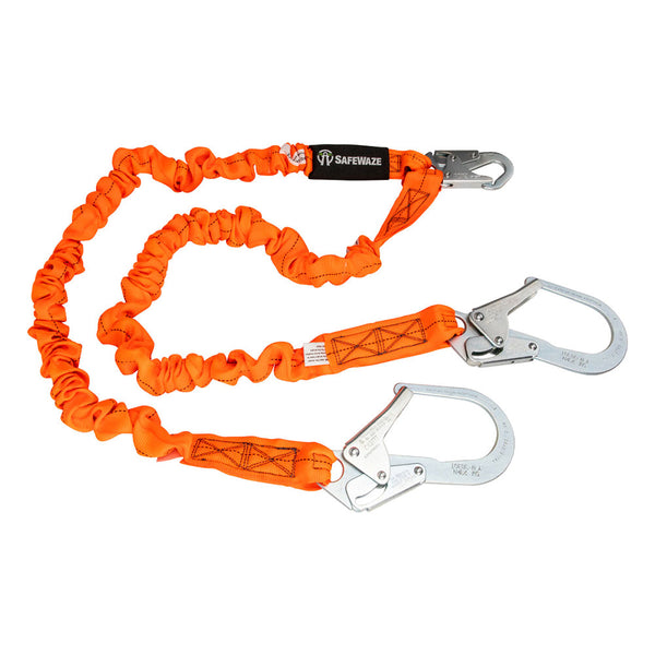 Safewaze Twin Leg 6' Shock Lanyard with Rebar Hooks - FS586 – J.L.