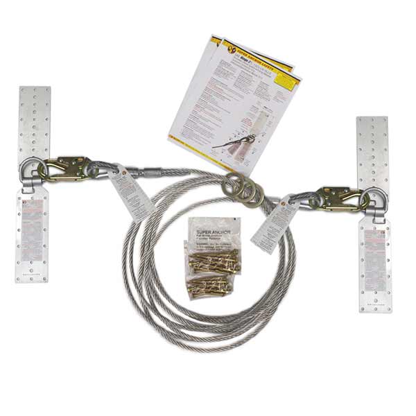 Safewaze 019-8015 4 Person Rope Horizontal Lifeline Kit, 100