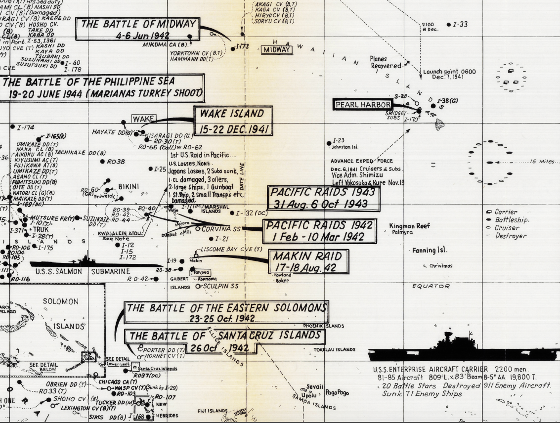 U.S. Navy Action and Operational Reports from World War II, Pacific Theater national archives