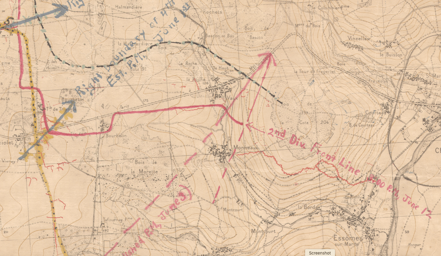 Battle Archives Map Belleau Wood Front Line Progression Battle Map 30085352620190 ?v=1627986149