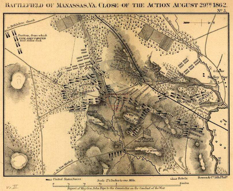 Bull Run Manassas Ii 29 August Battle Map Battle Archives