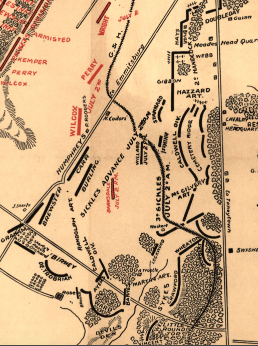 Gettysburg Battle Map with Unit Commanders – Battle Archives
