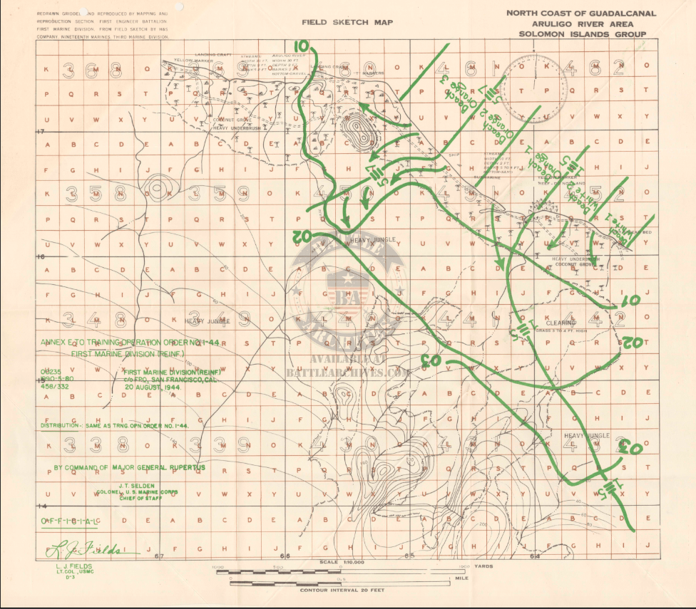 Guadalcanal Assault Plan Battle Map – Battle Archives