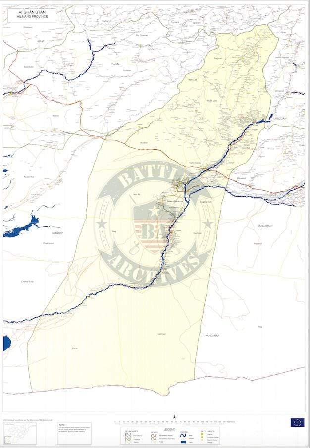 Helmand Province Afghanistan 2003 Provincial Map Battle Archives