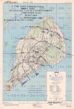 map of iwo jima Iwo Jima Assault Plan Battle Map World War 2 Battle Maps